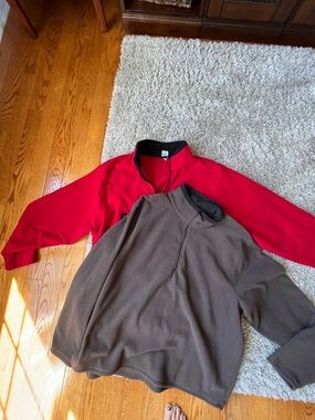 Two OLD NAVY Quarter-Zip Fleece Pullovers